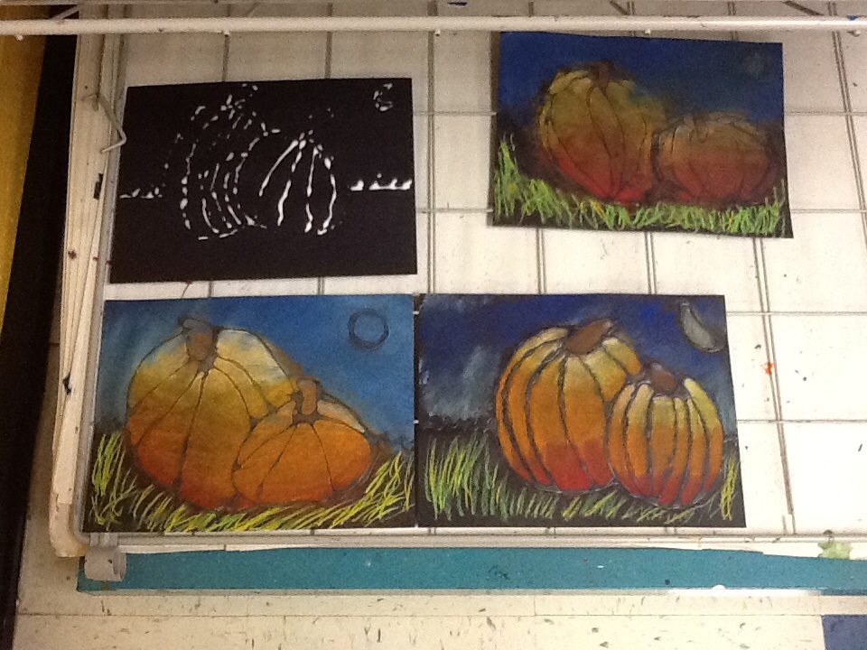 Grande Park Art: 2nd Grade Chalk Pumpkins