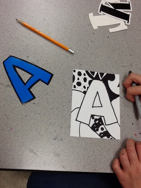 Grande Park Art: 4th & 5th Grade Zentangle Letters