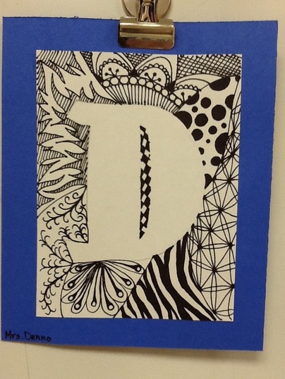 Grande Park Art: 4th & 5th Grade Zentangle Letters