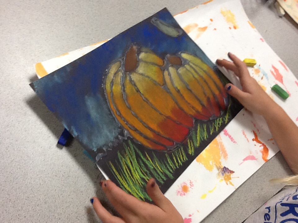 Grande Park Art: 2nd Grade Chalk Pumpkins